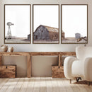 Set of 3 Rustic Farmhouse Wall Art Prints – Country Barn,