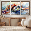 Watercolor Sea Turtle Wall Art Canvas Print - Vibrant Ocean