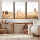 Vintage Farmhouse Triptych Wall Art – Giclée Canvas