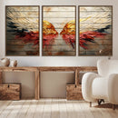 Abstract Angel Wings Canvas Wall Art – Framed and Ready to