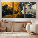 Bear and Bull Wall Art Canvas Print – Abstract Animal by MyGreatCanvas | Canvas Wall Art Prints | Photo Prints & Wall Decor