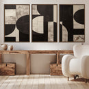 Abstract Brown Wabi Sabi Canvas Print Set – Minimalist