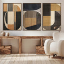 Modern Brown Wabi Sabi Wall Art Canvas Print Set – Framed