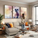 Abstract Watercolor Golf Player Wall Art Canvas Print