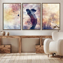 Abstract Watercolor Golf Player Wall Art Canvas Print