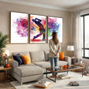 Colorful Golfer Swing Wall Art Canvas Print - Ready to Hang,