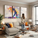 Watercolor Golf Swing Wall Art Canvas Print | Vibrant