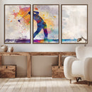 Watercolor Golf Swing Wall Art Canvas Print | Vibrant