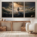 Jesus Walking on Water Wall Art Canvas Print - Religious