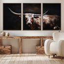 Texas Longhorn Wall Art Canvas Print | Western Ranch Decor |