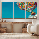 Carl Fredricksen, Up Movie Wall Art, Colorful Balloon House