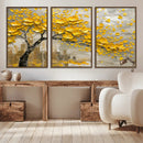 Yellow Blossom Tree Canvas Wall Art - Floral Abstract Modern