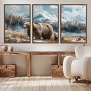 Bear and Baby Bear Wall Art Canvas Print