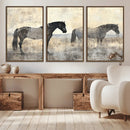 Vintage Horses Wall Art Canvas Print