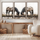Chines Ink Style Horses Wall Art Canvas Print