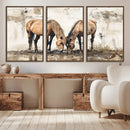 Vintage Horses Wall Art | Ready to Hang and Framed Triptych by MyGreatCanvas | Canvas Wall Art Prints | Photo Prints & Wall Decor