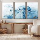 Blue Jellyfish Wall Art Canvas Print