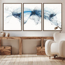 Flight Route Map Wall Art Canvas Print, Abstract Air Traffic
