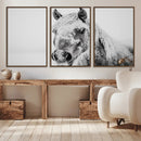 White Horse Wall Art | Ready to Hang and Framed | Winter