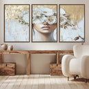 Golden Petal Wall Art - Canvas Print Flower Head Woman