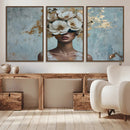 Golden Petal Wall Art - Petal Silhouette Woman Wall Art by MyGreatCanvas | Canvas Wall Art Prints | Photo Prints & Wall Decor