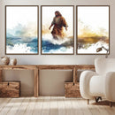 Watercolor Jesus Walking Wall Art Print, Jesus Water Canvas