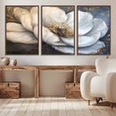 White Magnolia Flower Wall Art Canvas Print | Abstract