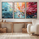 Radiant Bloom Abstract Floral Wall Art Canvas Print -