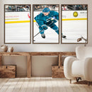San Jose Sharks Ice Hockey Player Wall Art Canvas Print