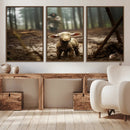 Jesus Running After a Lost Lamb Canvas Wall Art Print