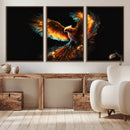 Fiery Phoenix Canvas Print | Ready to Hang Wall Art | Bold