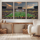 University of Michigan Wolverines Print Canvas, Football