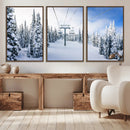 Winter Ski Lift Wall Art Print - Landscape Wall Art | Snowy