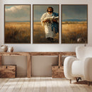 Jesus Shepherd Wall Art | Ready to Hang Triptych Canvas of