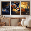 Abstract Horse Art Print - Abstract Canvas Wall Art |