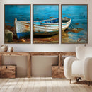Vintage Boat on Tranquil Waters | Coastal Wall Art for
