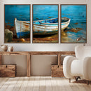 Vintage Boat on Tranquil Waters | Coastal Wall Art for