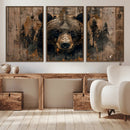 Rustic Grizzly 399 Wall Art | Triptych Canvas Print | Rustic by MyGreatCanvas | Canvas Wall Art Prints | Photo Prints & Wall Decor