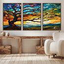 Mosaic Tree Wall Art | Ready to Hang Stained Glass Style by MyGreatCanvas | Canvas Wall Art Prints | Photo Prints & Wall Decor