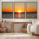 Golden Horizon Sunset Over Ocean Wall Art Canvas Print – by MyGreatCanvas | Canvas Wall Art Prints | Photo Prints & Wall Decor