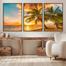 Tropical Sunset Beach Canvas Wall Art Print – Vibrant Palm by MyGreatCanvas | Canvas Wall Art Prints | Photo Prints & Wall Decor