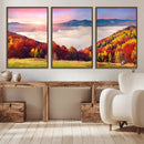 Autumn Mountain Foggy Landscape Wall Art Canvas Print | by MyGreatCanvas | Canvas Wall Art Prints | Photo Prints & Wall Decor