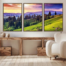 Green Hills and Sunset Wall Art Print - Scenic Landscape by MyGreatCanvas | Canvas Wall Art Prints | Photo Prints & Wall Decor