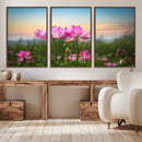 Pink Flower on the Mountain Canvas Print, Framed Pink Flower