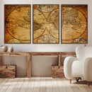 Vintage World Map Canvas Print – Antique Push Pin Travel by MyGreatCanvas | Canvas Wall Art Prints | Photo Prints & Wall Decor
