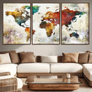 Watercolor World Map Canvas Print – Framed Wall Art for by MyGreatCanvas | Canvas Wall Art Prints | Photo Prints & Wall Decor