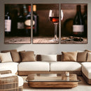 Red Wine and Bottle Canvas Print by MyGreatCanvas | Canvas Wall Art Prints | Photo Prints & Wall Decor