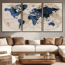 Vintage Blue World Map Canvas Wall Art – Antique Style by MyGreatCanvas | Canvas Wall Art Prints | Photo Prints & Wall Decor