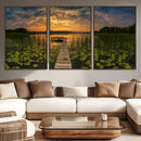 Lake and Flower Wall Art Canvas Print