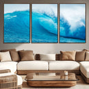 Big Ocean Surfing Wave Wall Art Canvas Print